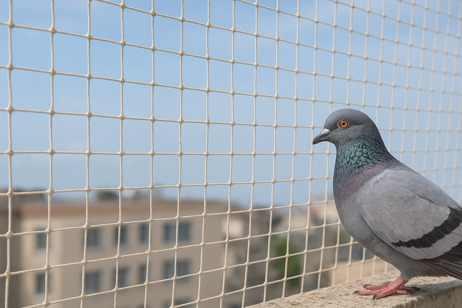 Pigeon net installation in Moulivakkam, Chennai balcony
